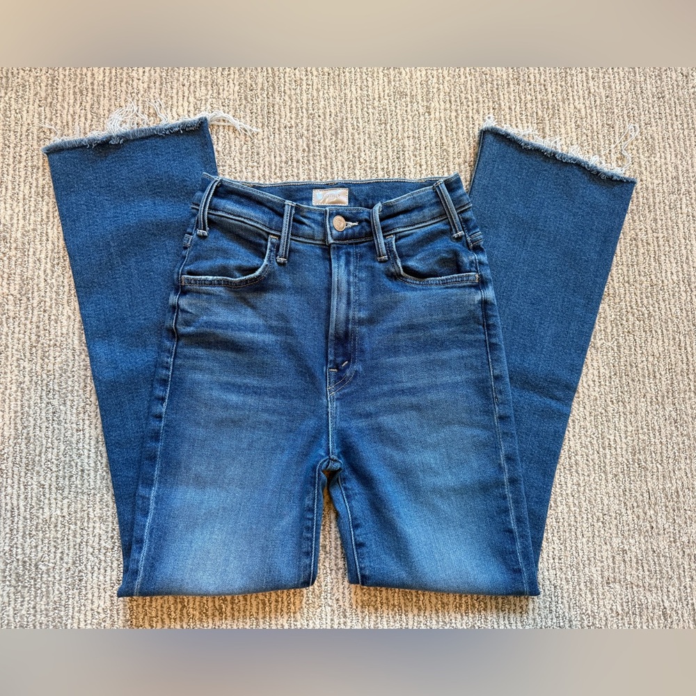 MOTHER Denim Jeans Hustler Ankle Fray size 24 Grasping at Straws $238